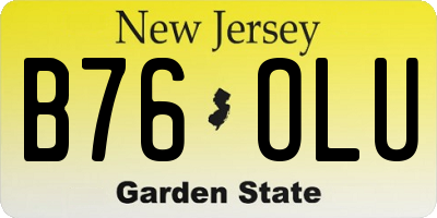 NJ license plate B76OLU