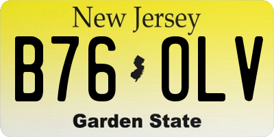 NJ license plate B76OLV