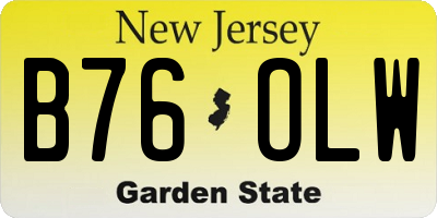 NJ license plate B76OLW