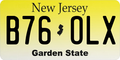NJ license plate B76OLX
