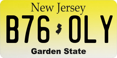 NJ license plate B76OLY