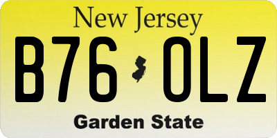 NJ license plate B76OLZ