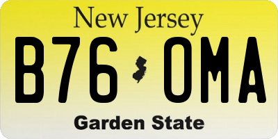 NJ license plate B76OMA