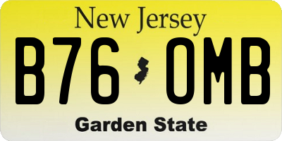 NJ license plate B76OMB