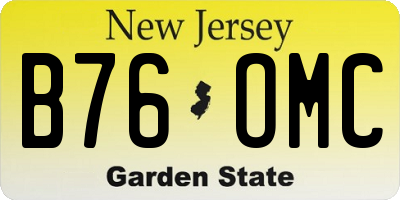 NJ license plate B76OMC