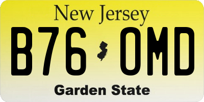 NJ license plate B76OMD