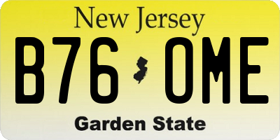 NJ license plate B76OME