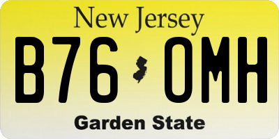 NJ license plate B76OMH