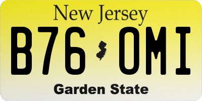 NJ license plate B76OMI