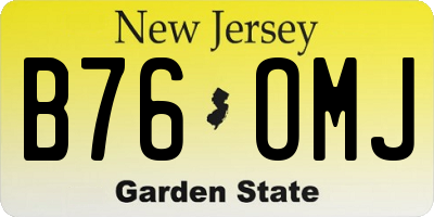 NJ license plate B76OMJ