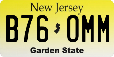 NJ license plate B76OMM