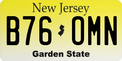 NJ license plate B76OMN