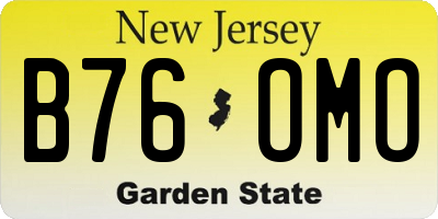 NJ license plate B76OMO
