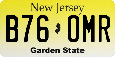 NJ license plate B76OMR