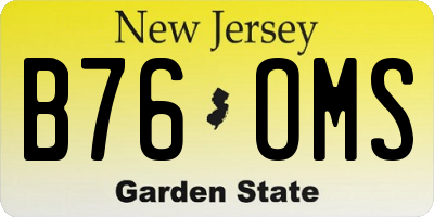 NJ license plate B76OMS