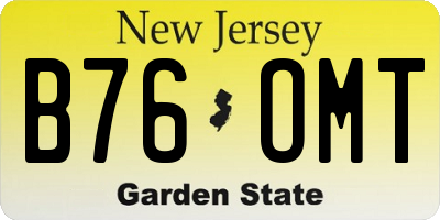 NJ license plate B76OMT