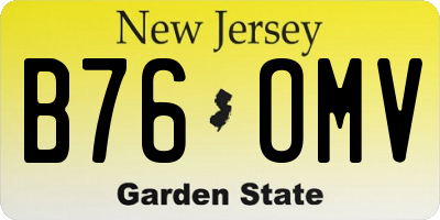 NJ license plate B76OMV