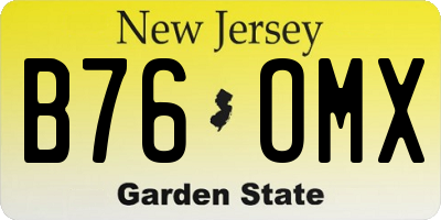 NJ license plate B76OMX