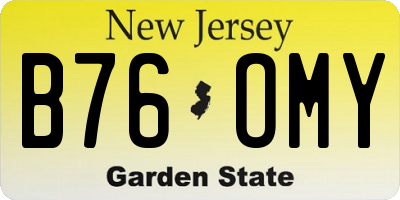NJ license plate B76OMY
