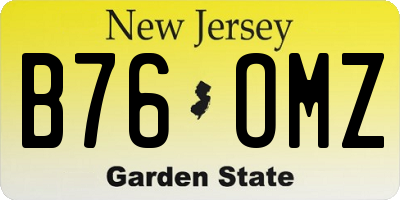 NJ license plate B76OMZ