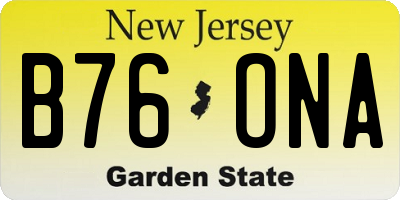 NJ license plate B76ONA