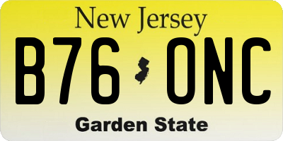 NJ license plate B76ONC