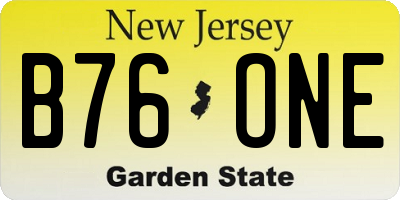NJ license plate B76ONE