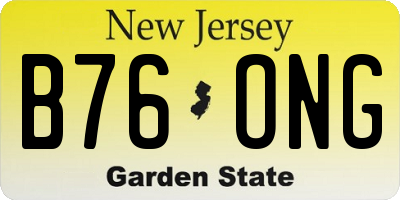 NJ license plate B76ONG