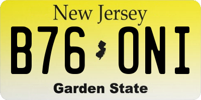 NJ license plate B76ONI