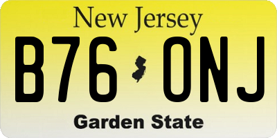 NJ license plate B76ONJ