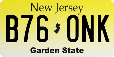 NJ license plate B76ONK