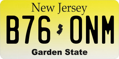 NJ license plate B76ONM