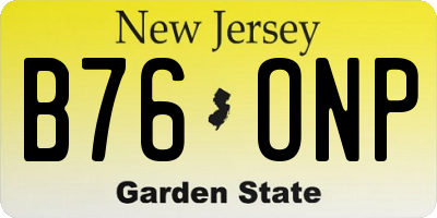 NJ license plate B76ONP