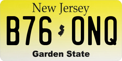 NJ license plate B76ONQ