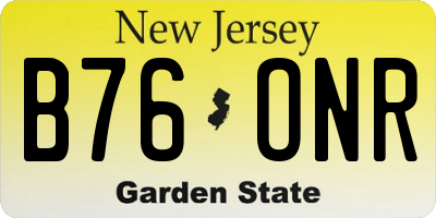 NJ license plate B76ONR