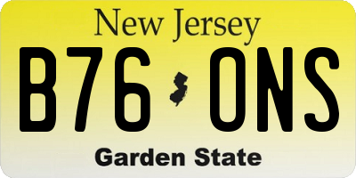 NJ license plate B76ONS