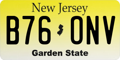 NJ license plate B76ONV