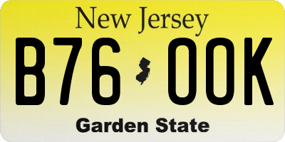 NJ license plate B76OOK