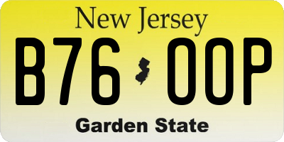 NJ license plate B76OOP