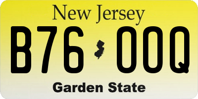 NJ license plate B76OOQ