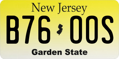 NJ license plate B76OOS