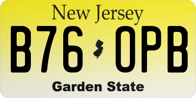 NJ license plate B76OPB