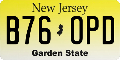 NJ license plate B76OPD