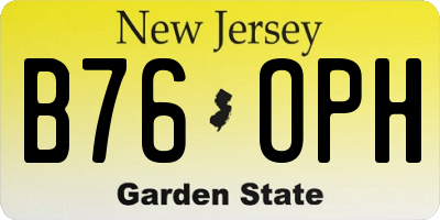 NJ license plate B76OPH