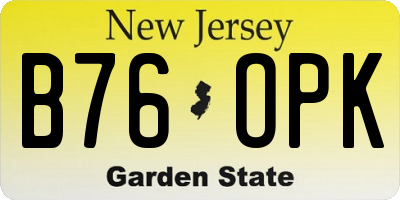 NJ license plate B76OPK