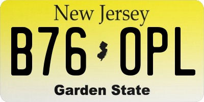 NJ license plate B76OPL