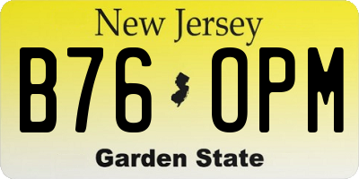 NJ license plate B76OPM