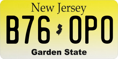 NJ license plate B76OPO