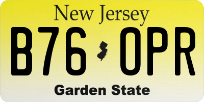NJ license plate B76OPR