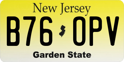 NJ license plate B76OPV